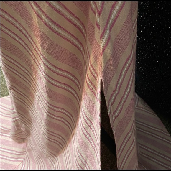 NWOT VENUS PINK/WHITE LINEN STRIPPED HALTER MAXI DRESS - Picture 8 of 10
